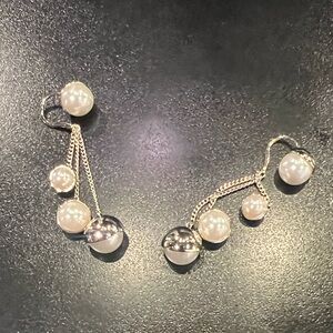 Dior Pearl and Silver Earrings